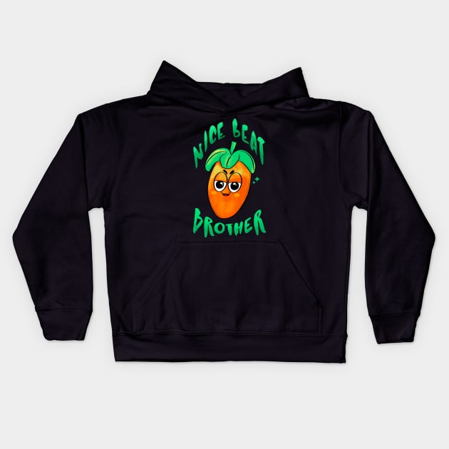 Nice Beat Brother Kids Hoodie by Ritmoculto